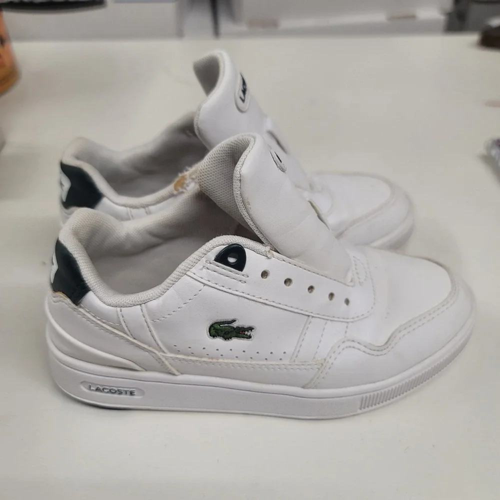 Lacoste Kids White Leather‎ Low Top Sneakers Shoes Size 13